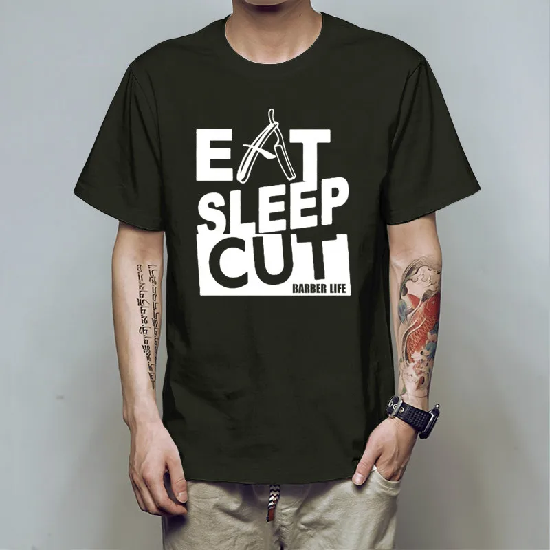 Модный дизайн &quot Eat Sleep для волос серебряные жизнь летняя футболка из хлопка с