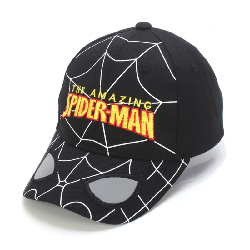 Кепка Человека-паука, хлопковая детская бейсболка с рисунком, SPIDER-MAN шапки для маленьких мальчиков и девочек, детская хип-хоп кепка, детская бейсболка