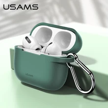 USAMS чехол для наушников для Airpods Pro, чехол для наушников, высокое качество, мягкий силиконовый простой защитный чехол с крючком