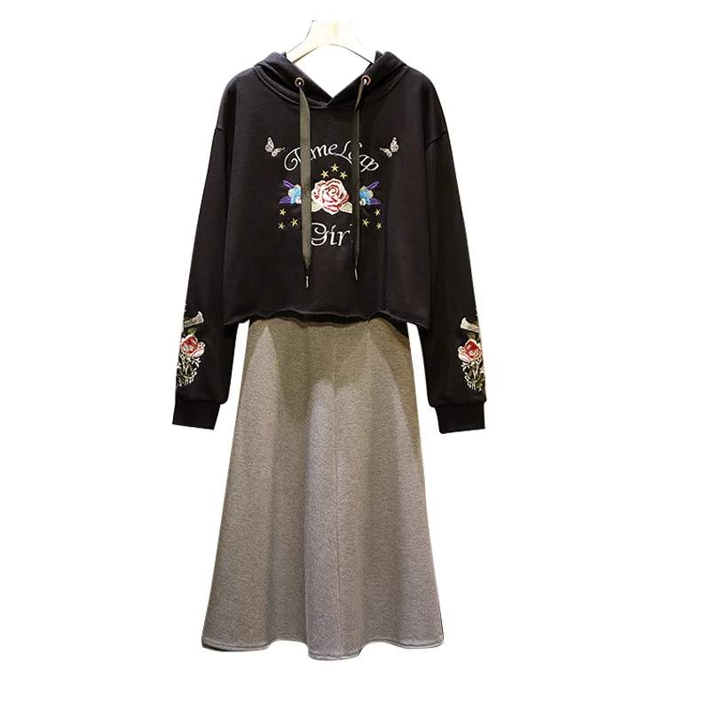 Размера плюс блузки для женщин топ+ юбка, костюм из двух предметов с принтом в виде вышивки в викторианском стиле Kawaii для девочек в стиле «Готик Лолита»; лоли Cos милые комплекты для Лолиты 5XL