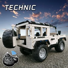 Technic serie 2,4G control remoto coche bloques de construcción Moc Defender ladrillos DIY todoterreno camión de juguete para niños(China)