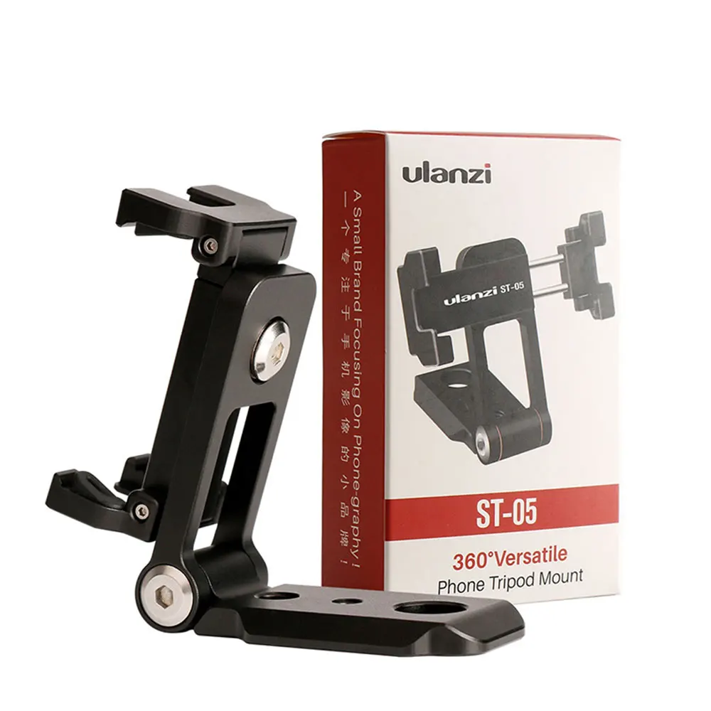  Ulanzi ST-05 Foldable Tripod Mount Adapter Phone Clipper Holder Vertical 360°Tripod Stand Quick Rel