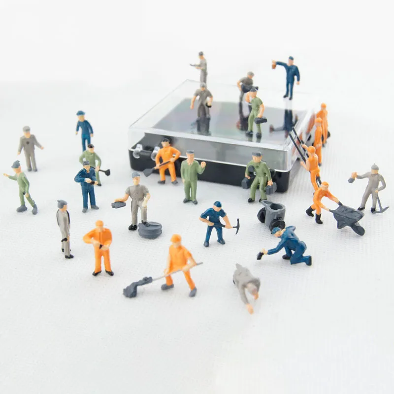 

25pcs 1/87 HO Scale DIY Model Train Worker People Figures Railway Scenery Layout Children Kids Toy