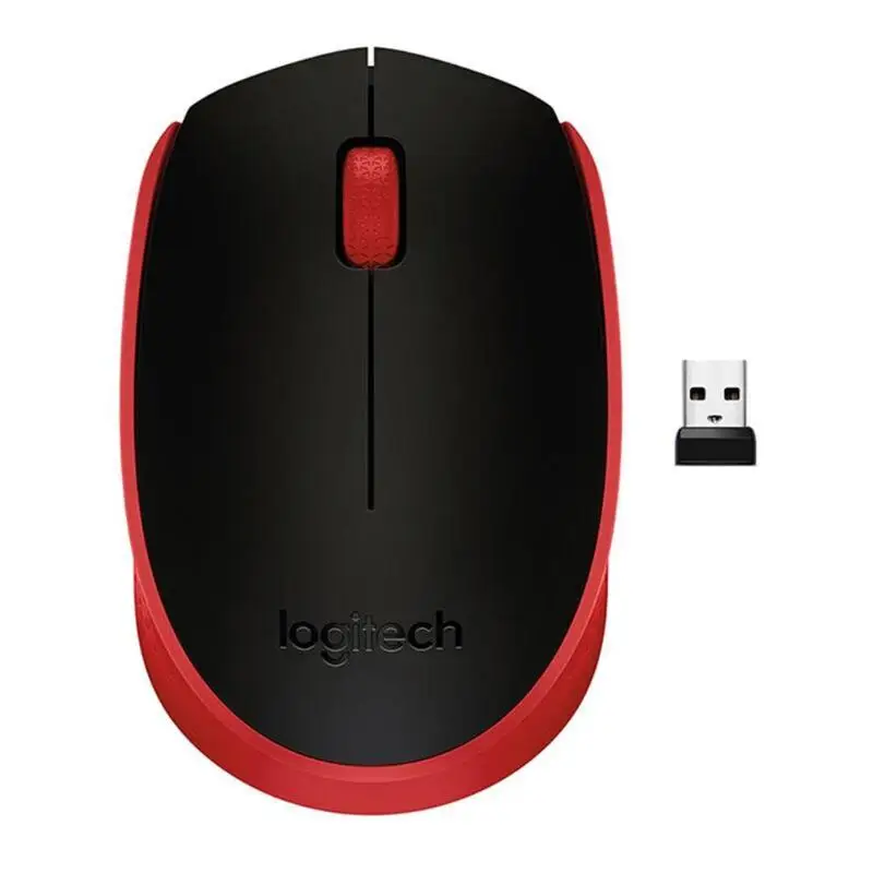 Logitech M171 2,4 ГГц USB Беспроводная мышь 1000 dpi эргономичная оптическая мышь для дома и офиса для ноутбука, компьютера, энергосбережение, Новинка - Цвет: Красный