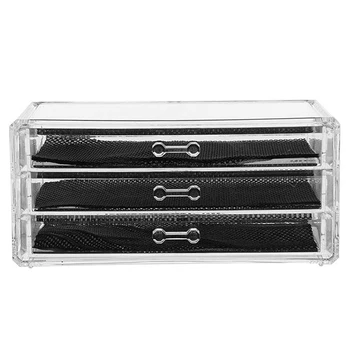 

Acrylic Drawer Type Storage Box Study Closet Desktop Finishing Makeup Keys Washing Supplies Organizer Three Layer