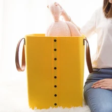 Складная войлочная сделанная вручную корзина креативная Кнопка сумка для хранения игрушечная коробка для хранения одежды коробка для хранения гостиной органайзер для мелочей