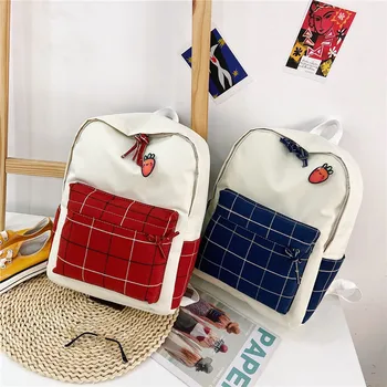 

2020 New Pure Cotton Canvas Large Capacity Backpack Women's Trend Backpack Primary School Junior High School Student Schoolbag