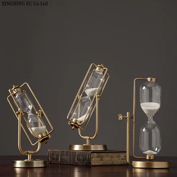 

Retro Metal Hourglass Decoration Office Furnishings Bookshelf Study Room Nordic Creative Home Decoration Accessories Crafts