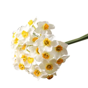 

6 Heads Artificial Flower Daffodil Bouquet Silk Plants Home Decoration Room Wedding Christmas Party Table Decor Rural Style