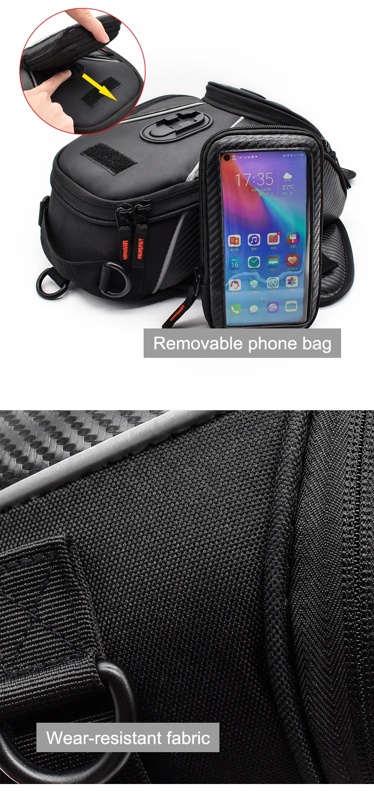 WOSAWE сумка для топливного бака для мотоцикла сумка для мобильного телефона навигационная сумка для бака многофункциональная маленькая посылка для масляного резервуара GHOST RACING