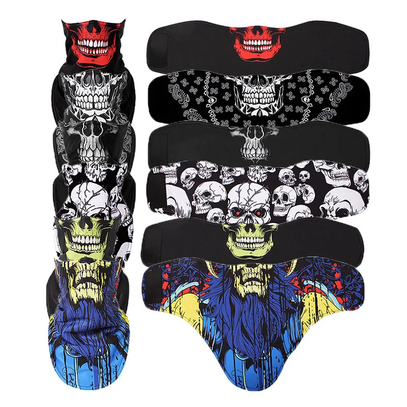 Skull 3D Winter Neck Warmer Ski Warm Balaclava Cycling Mask Snowboard Sport Full Face Mask Mascars Scarf Windproof Skiing