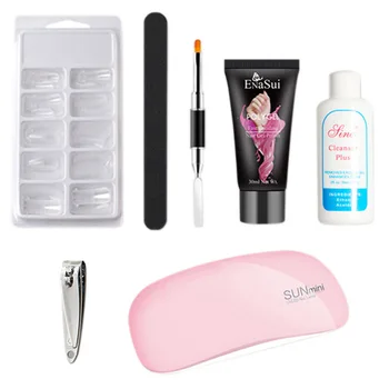 

7PCS Nail Gel Kit Enhancement Builder Acrylic Nail Extension Technician Kit with Nail Slice Phototherapy Pen Nail Clipper Art