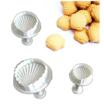 

3pcs/Set Shell Shape Mold Cutter plastic cookie cutter Biscuit Stamp Mould Fondant Tool Pastry tools