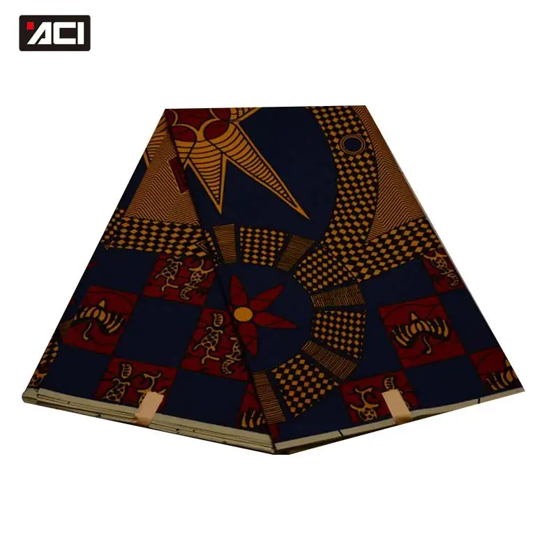 ACI 3 ярдов Новая африканская ткань Анкара Tissu Africain батик нигерийский Воск Печать Ткань Горячий настоящий воск африканская ткань для леди - Цвет: 19030017