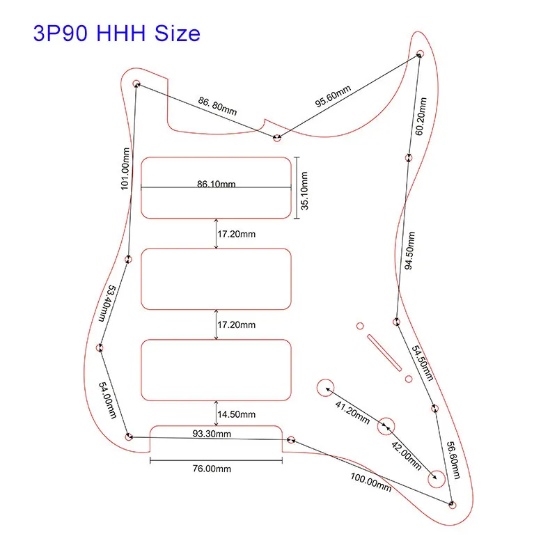 Pleroo гитарные части для США 11 монтажное винтовое отверстие Стандартный ST 3-P90 Strat HHH хамбакер гитара накладка