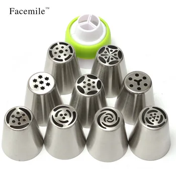 

10 Paper Set Russia Fund Cake Decoration Nozzle 9 Individual Nozzle Increase A Tricolor Connect Converter