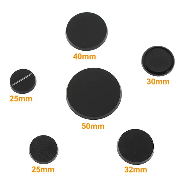 40pcs Round Bases 25mm 30mm 32mm 40mm 50mm 60mm 80mm 100mm Model Bases for Warhammer Wargame and Table Games