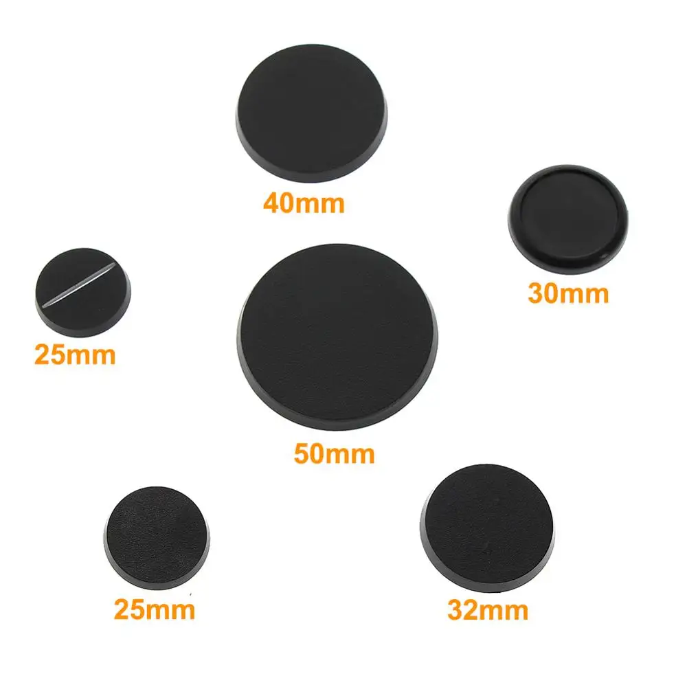 Lot De 40 Bases De Modélisme Carrées Noires 25 Mm - Evemodel Pour Wargames Et Jeux De Guerre