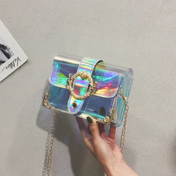

Waterproof Colorful Transparent Jelly Bag Gradient Candy Color Crossbody Bags Designed Ladies Shoulder Chain Messenger Handbag
