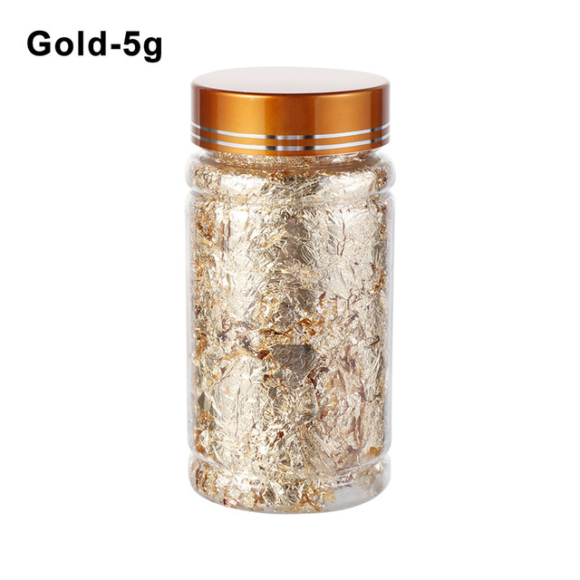 Gold/Rose gold/Silver Flakes Glitter Aluminum Foil Sequins Chrome Powder Nails Irregular Sticker Nail Art Manicure Decor