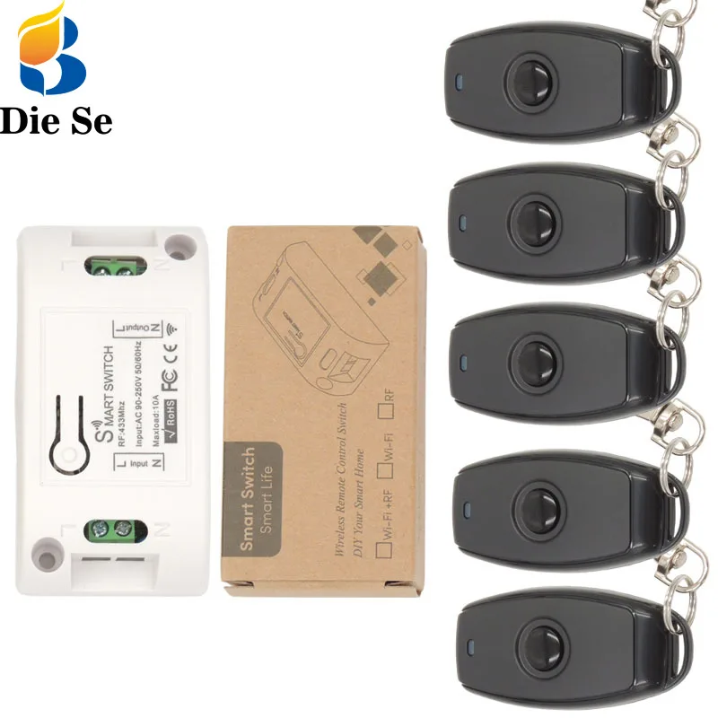 

Diese 433Mhz Universal Wireless Remote Control Switch AC 220V 1 CH RF Relay Receiver Module + RF Remote 433 Mhz Transmitter DIY