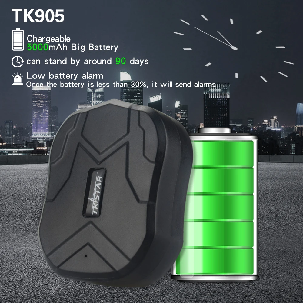 Fast Shpping Waterproof Car GPS Tracker TK905 Super Magnet Standby 90Days Real Time LBS Position Lifetime Free Tracking Hot Sale