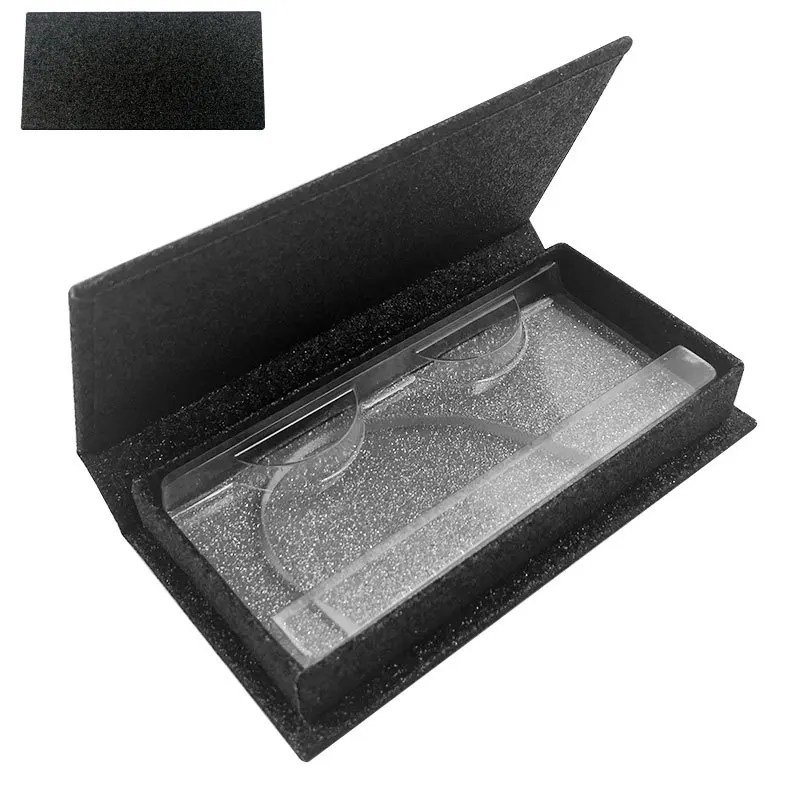 Роскошный норковый мех ресницы подарочная упаковка коробка синтетические ресницы коробка Ресницы Коробка 26 мм норковый мех Упаковка накладные ресницы коробка - Цвет: G-Black