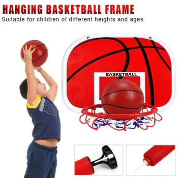 

Newly Children Hanging Style Basketball Hoop Set Height Adjustable Portable Indoor Sports Toy S66