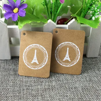 

200PCS /lot 6.5x4.5 print Tower Kraft Paper Tags Packaging Small Gift Tags /Decoration Handmade Jewelry Labels /wedding tag