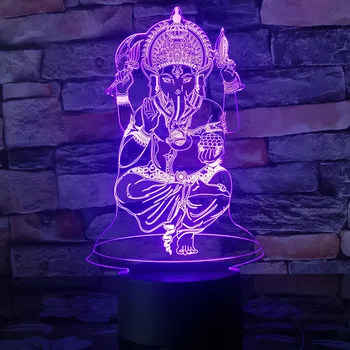 

Elephant Head God 7 Color Lamp 3d Led Bluetooth music Night Lights For Kids Touch Usb Table Lampe Baby Sleeping