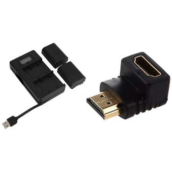 

1 Set 2280Mah Np-Fz100 Npfz100 Np Fz100 Battery + Lcd Dual USB Charger & 1 Pcs HDMI Adapter 90 Degree Right Angle