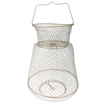 

Foldable Spring Metal Wire Fish Lobster Mesh Fishing Net Prawn Fish Cage Trap Fishing Keep Net