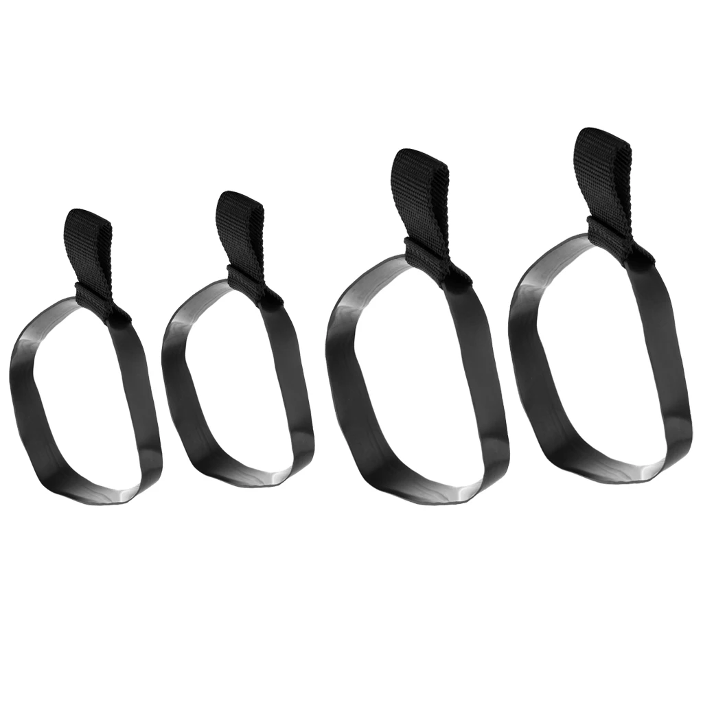 4Pcs Black Rubber Tech Scuba Diving 6L 12L Stage Bottle Hose Retainer & Loop