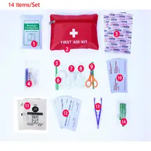 Kit de premiers soins Portable et étanche, pour la famille ou les voyages, traitement médical d'urgence, 14 articles/ensemble