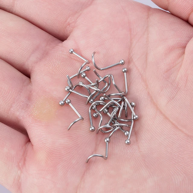 15 Anelli Naso Curvi Con Zirconi - 20 Gauge Acciaio Inossidabile - 15 Colori Diversi Per Piercing - Foto 13