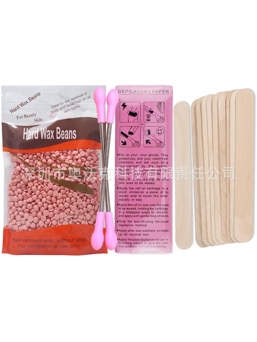 

1 Bag Wax Bean + 10 PCs Wooden Stick + Bee Wax Removal Wax Special Paper White 100 Zhang + 2 Root Face Hair Remover