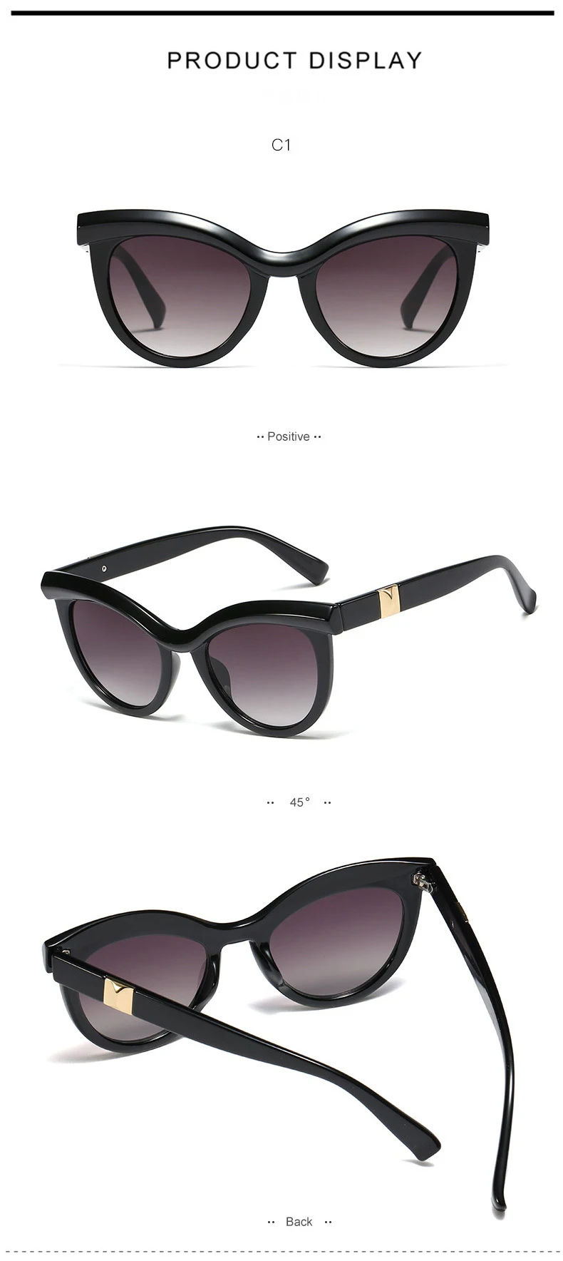 Модные Черепаховые Солнцезащитные очки "кошачий глаз" для женщин,, фирменный дизайн, Ретро стиль, кошачий глаз, солнцезащитные очки, градиентные Оттенки для женщин, S127