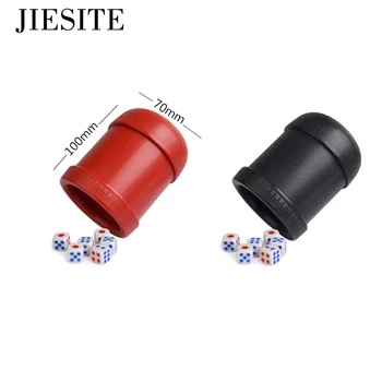 

KTV Bar Plastic Colorful Gambling Casino Plastic Dice Cups With 6pcs #13 White Dice (with no tap) Texas Poker Accessories