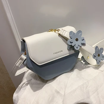 

Contrast color Flip Tote bag 2020 New High-quality PU Leather Women's Designer Handbag Travel Shoulder Messenger Bag Cute Purses