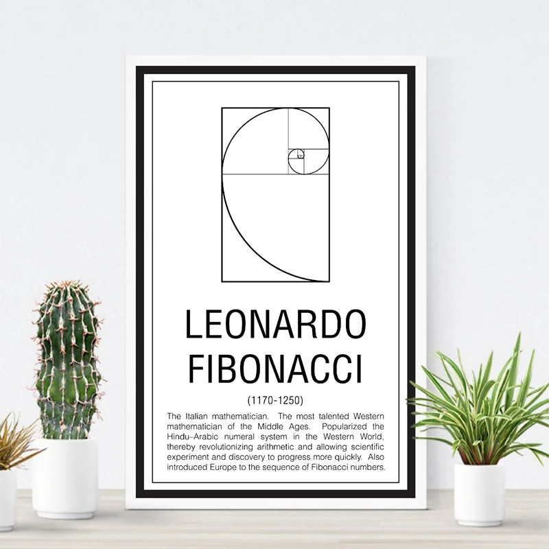 

Wall Art Canvas Painting Math Print Maths Education Poster Mathematician Fibonacci Modern Picture Gift Home Wall Decoration