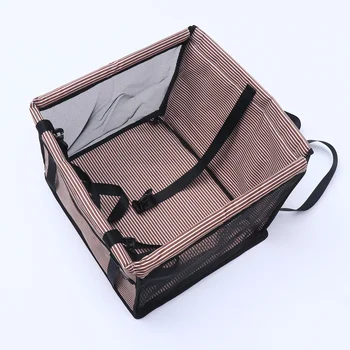 

Pet Car Bag Breathable Pet Car Carrier Vehicle Pet Carrier Durable Pet Carrier Backpack for Home Car (Coffee, Stripe Pattern)