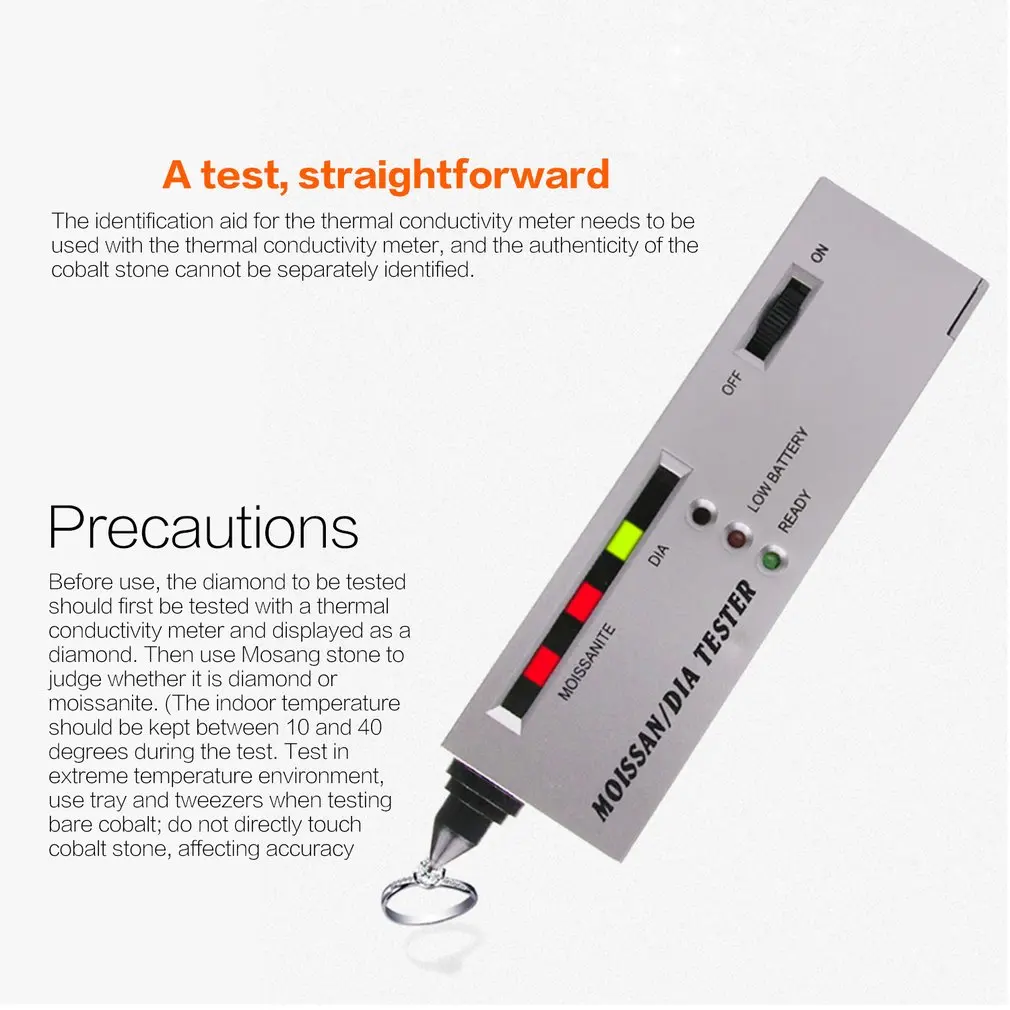 Portable Moissan Tester Tool Thermal Conductivity Meter Drill Pen Hardness Identification Instrument Detection Authentic Jade