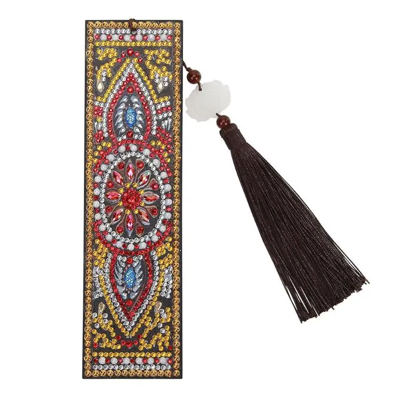 

DIY Special Shaped Diamond Painting Leather Bookmark Tassel Book Marks Gift for Students Art and Craft Christmas Book Page Mark