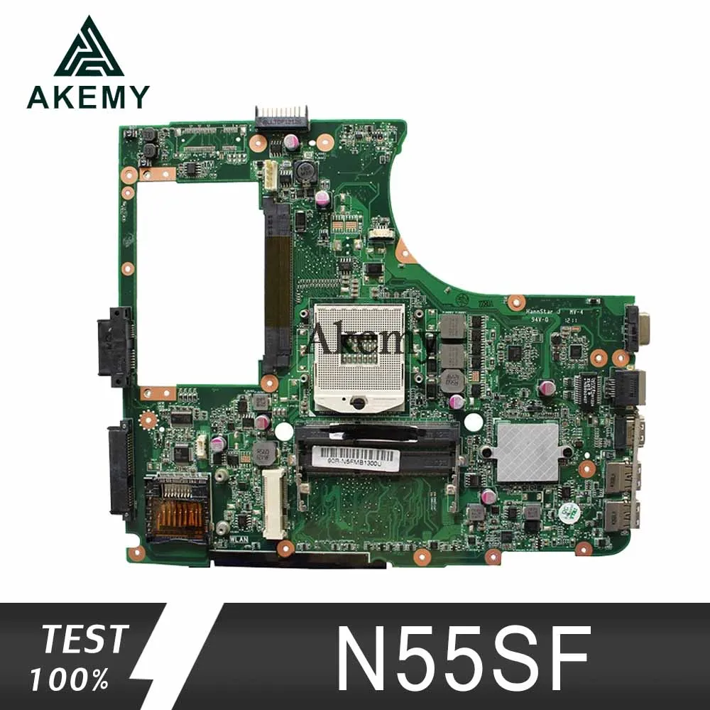 Akemy N55SF материнская плата для ноутбука For Asus N55SL N55S тест оригинальная