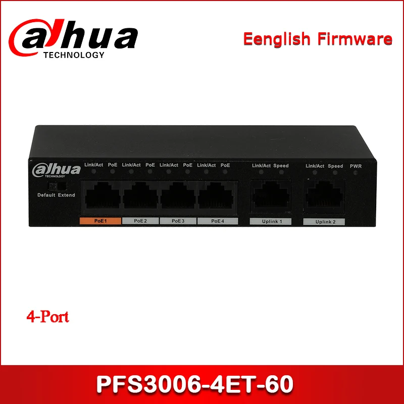 

Dahua PFS3006-4ET-60 4-Port PoE Switch (Unmanaged)
