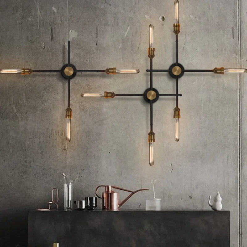 

2 / 3 Heads Loft Style American Industrial Retro Art Rotate Head Creative Bar Wall Light Balcony Vintage Edison Bulbs Wall Lamp