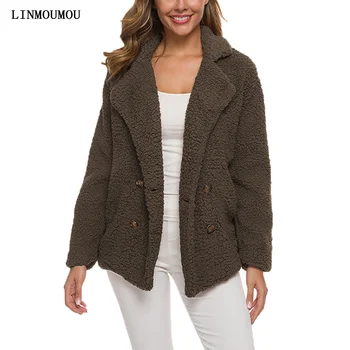 

Autumn and winter lambskin jacket double-breasted faux fur women's coats new thick large size women's jacket