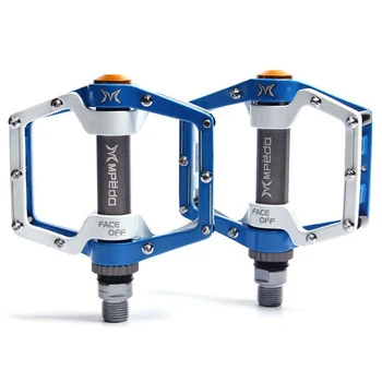 

Bicycle Pedals Mountain Bike Anti-Skid Pedals Aluminum Alloy Pedals Bicycle Bearings Pedals Ultra-Light Bicycle Pedals Blue+Whit