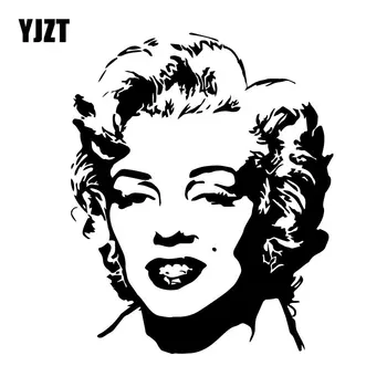 

YJZT 13.4CM*16.4CM Marilyn Monroe Fashion Car Sticker Decor Vinyl Car Styling Decal Black/Silver C31-0394