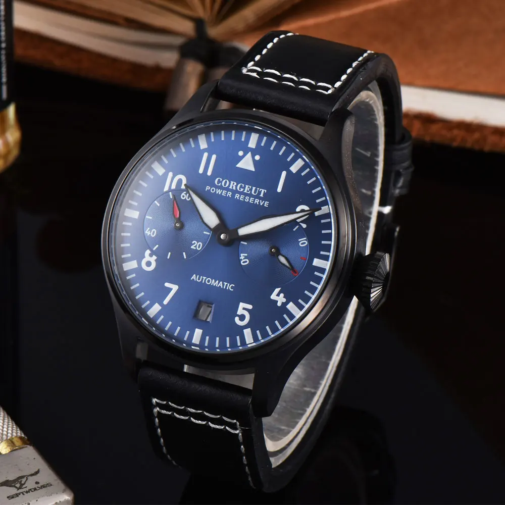 

Corgeut Automatic Mechanical Watches Sport Luxury Brand Men's Watches power reserve luminous date man Wrist watch Male Clock